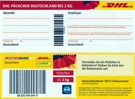 dhl päckchen 2 kg.